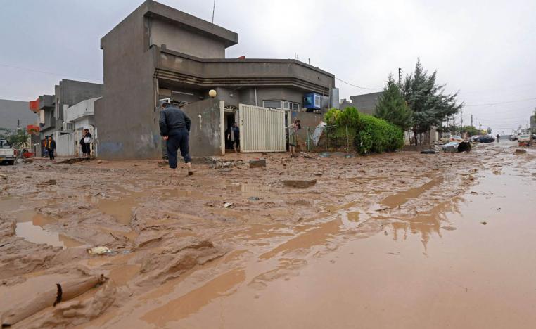 اثار سيول في ضواحي أربيل