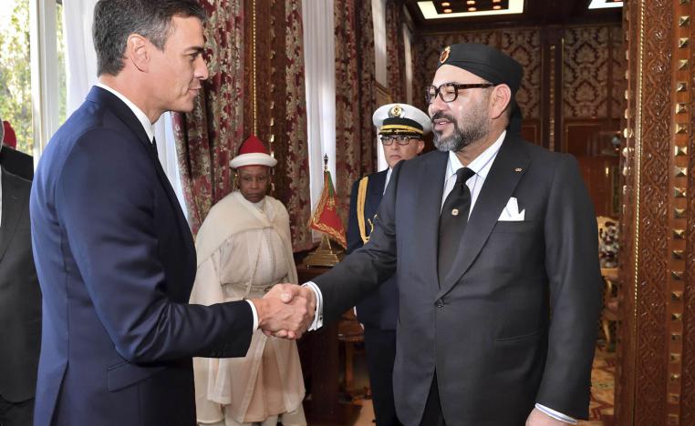 العاهل المغربي الملك محمد السادس يستقبل رئيس الوزراء الاسباني بيدرو سانشيز