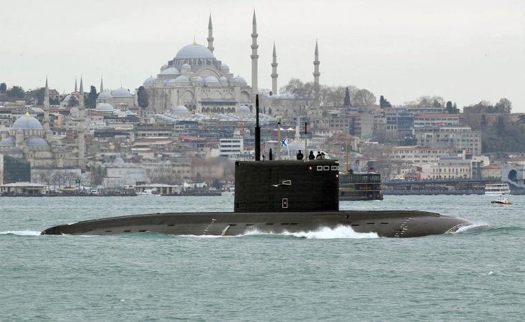 At least four Russian ships are currently waiting on Turkey's decision to cross from the Mediterranean