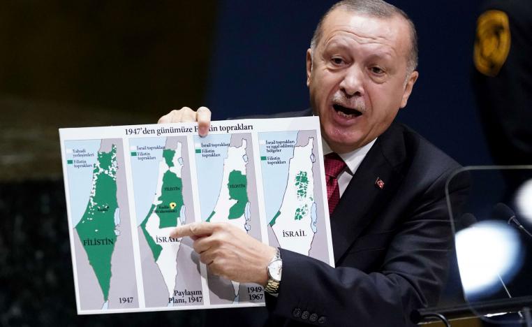 اردوغان يعتبر القضية الفلسطينية مجرد ورقة لتحقيق مصالحه