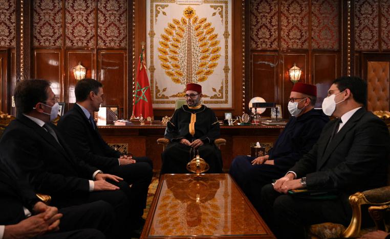 العاهل المغربي محمد السادس يستقبل رئيس الوزراء الاسباني بيدرو سانشيز