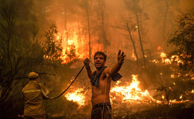 45 helicopters and 12 planes were tackling the fire and dropping water on the flames after pausing overnight