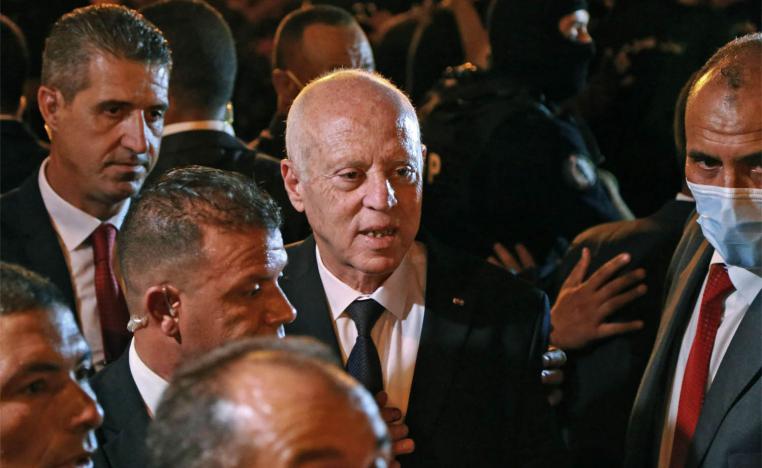 Hundreds of Saied supporters flocked to the central Habib Bourguiba Avenue to celebrate