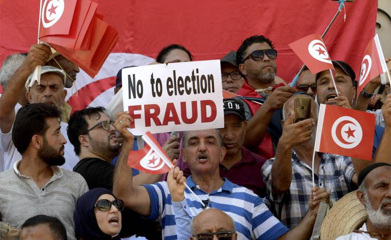 The protest took place in in central Tunis 