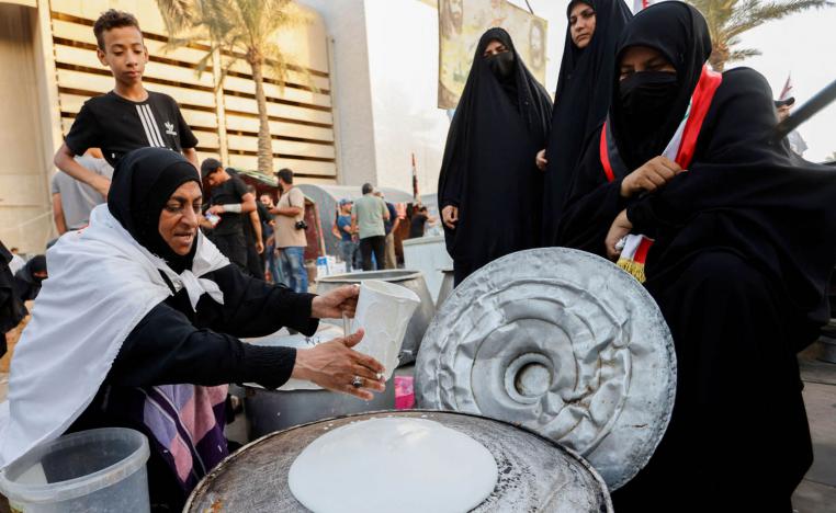 ناشطة من التيار الصدري في احتجاجات بغداد