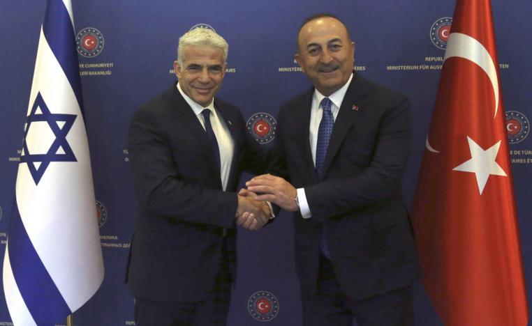 وزير الخارجية التركي مولود جاويش أوغلو يستقبل وزير الخارجية الإسرائيلي/رئيس الوزراء يائير لابيد
