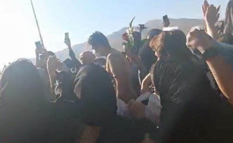 "Death to the dictator" - a reference to Supreme Leader Ayatollah Ali Khamenei, chanted the crowd