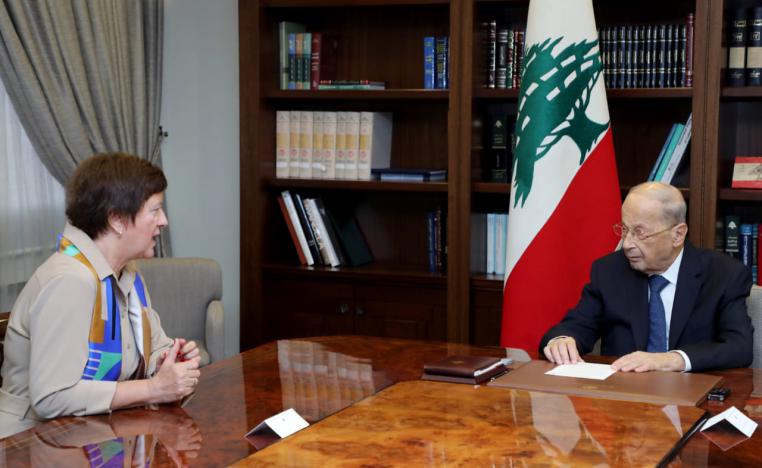 عون يطلع المنسقة الخاصة للأمم المتحدة على تطورات الوضع في لبنان