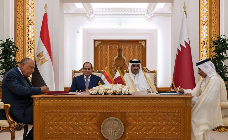 مصر وقطر توقعان مذكرات تفاهم اقتصادية وتتفقان على توسيع مجالات التعاون