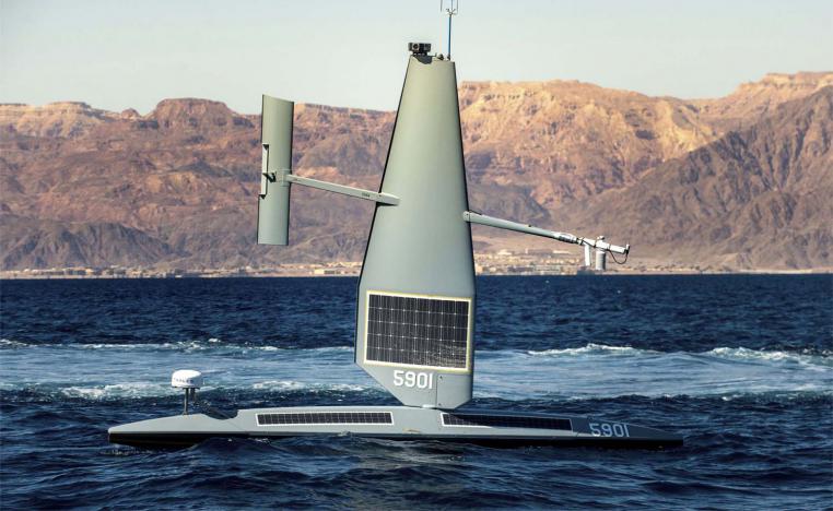 The drones searched for a target on the seas