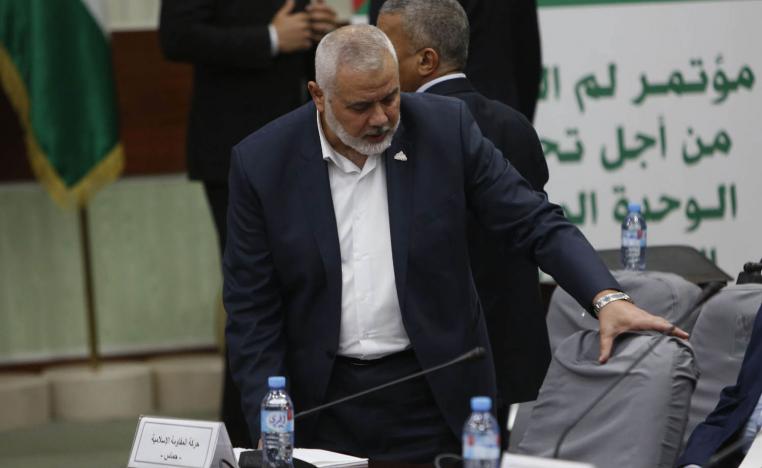 رئيس حركة حماس إسماعيل هنية في لقاء المصالحة في الجزائر