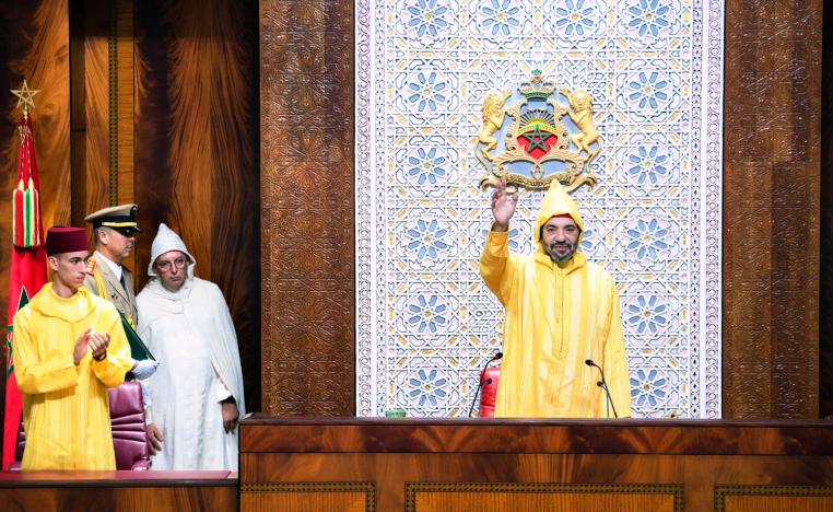 العاهل المغربي أمام النواب في مبنى البرلمان