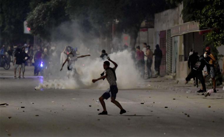 The protests began on Friday after the funeral of the young man