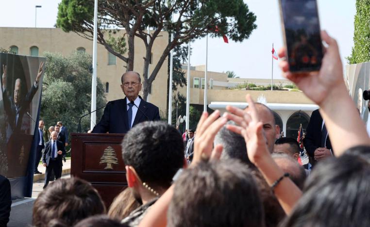 الرئيس اللبناني ميشال عون يغادر قصر بعبدا للمرة الأخيرة