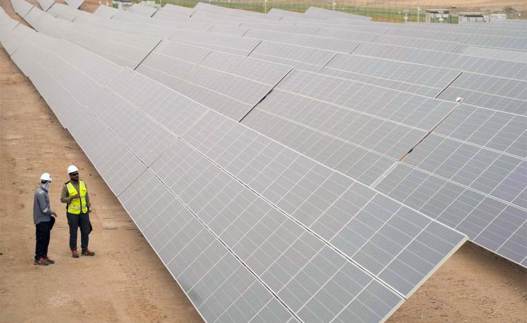 Photovoltaic solar panels at Benban Solar Park