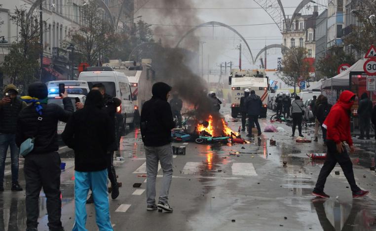 مواجهات بين الشرطة وعشرات الأشخاص في بروكسل