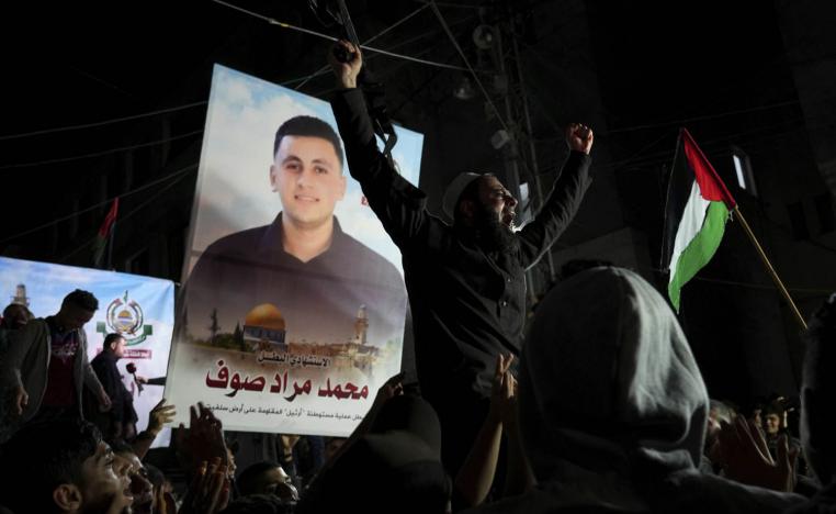 تظاهرة في غزة تأييدا لعملية فدائية في الضفة الغربية