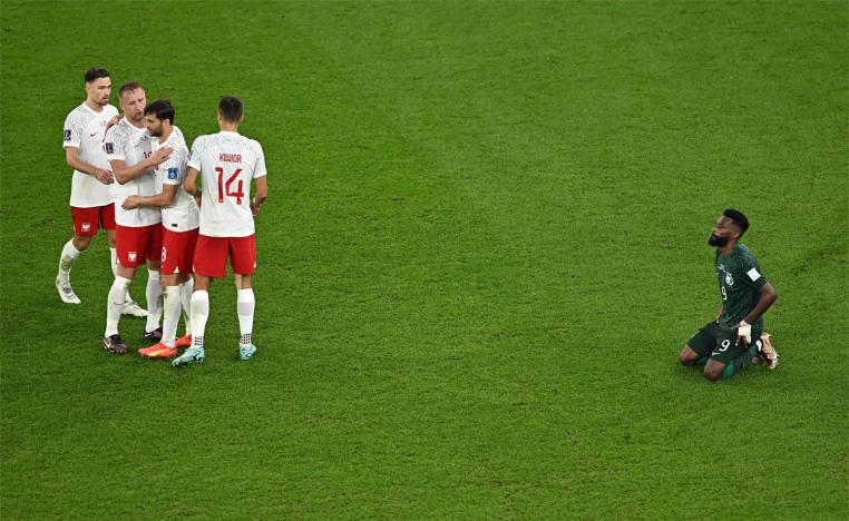 Saudi Arabia had a chance to equalize at the end of the first half , but missed the penalty shot