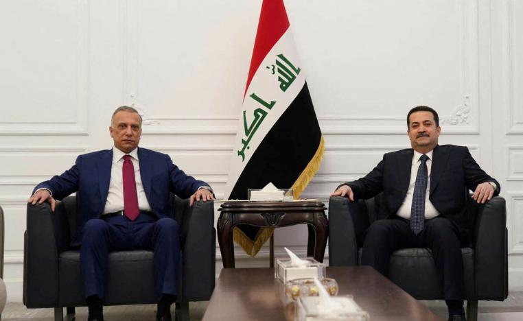 رئيس الحكومة العراقية محمد شياع السوداني ورئيس الحكومة السابق مصطفى الكاظمي