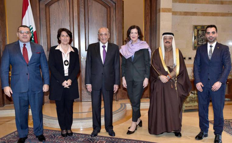 رئيس البرلمان اللبناني نبيه بري يستقبل سفراء لقاء باريس: قطر، السعودية، الولايات المتحدة، فرنسا، ومصر