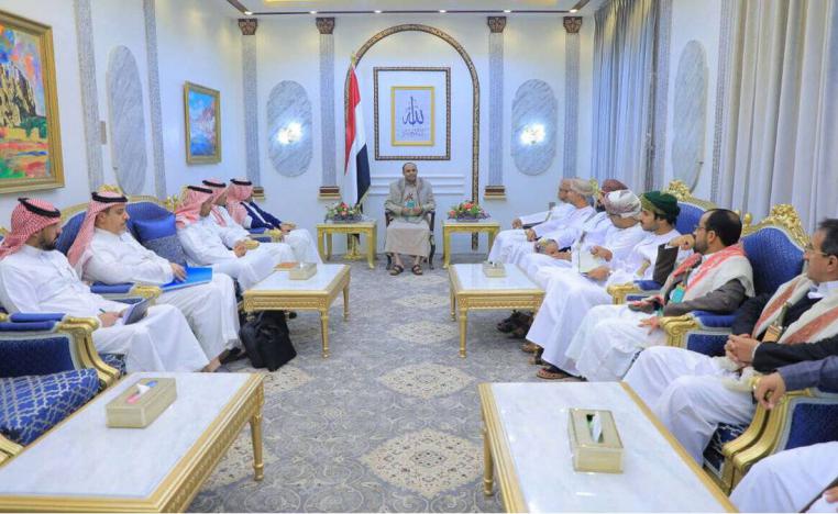 الوفدان السعودي والعماني يلتقيان برئيس سلطة الحوثي مهدي المشاط