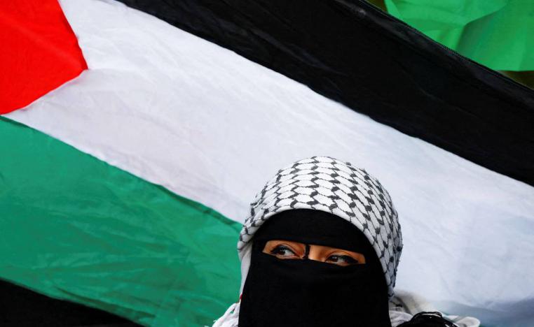 فلسطينية في تظاهرة في القدس