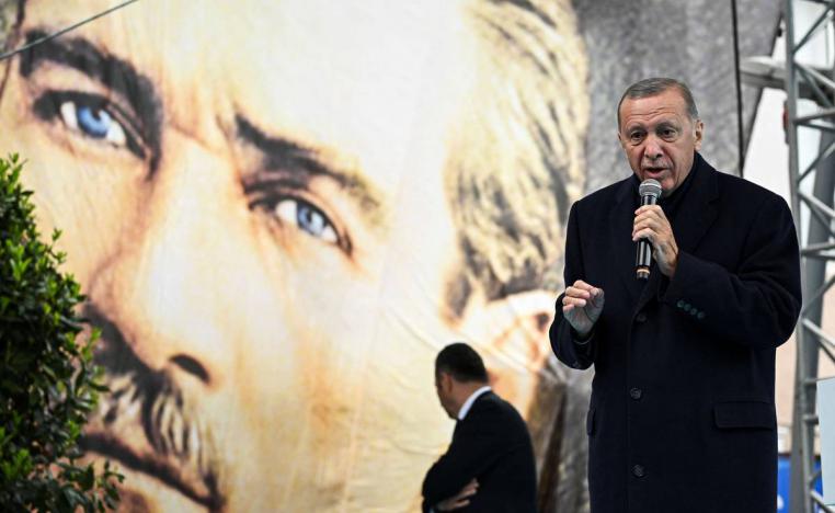 الرئيس التركي رجب طيب إردوغان في حملته الانتخابية