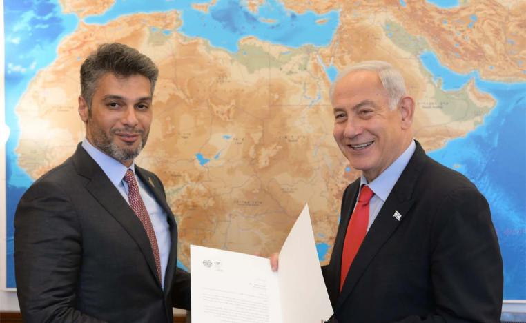The invitation being handed over to Netanyahu