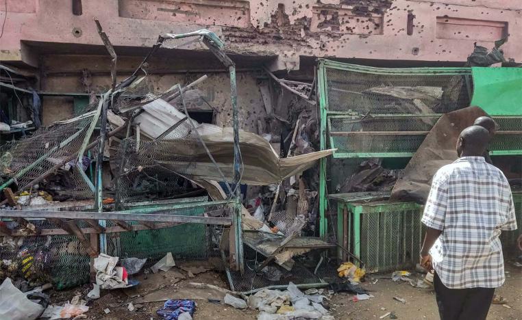 Shelling and aerial bombardments killed 18 civilians at a market in Khartoum