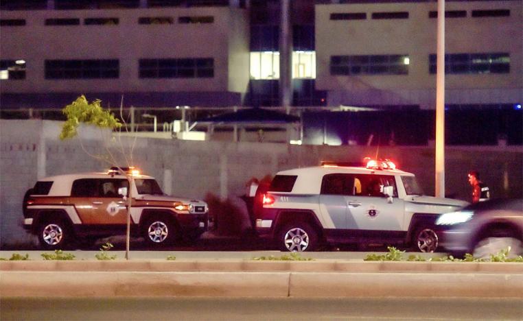 Saudi police patrolling the area of the US consulate in Jeddah