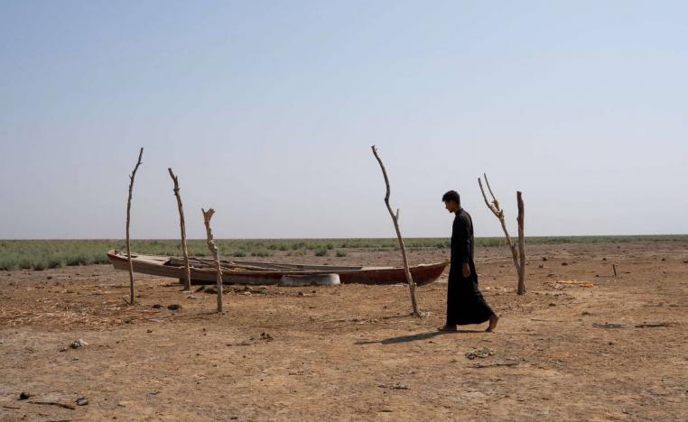 راعي عراقي في أهوار الجبايش في ذي قار جنوب العراق