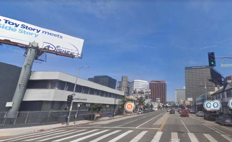 The intersection of Westwood Boulevard and Rochester Avenue (Google photo)