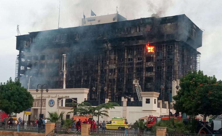 حريق ياتي على كل طوابق مبنى مديرية امن الاسماعيلية