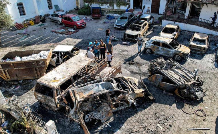 آثار قصف مستشفى المعمداني في غزة