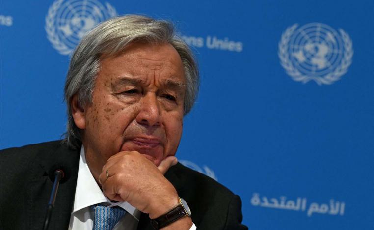 Guterres voiced concern about clear violations of international humanitarian law in the Gaza Strip