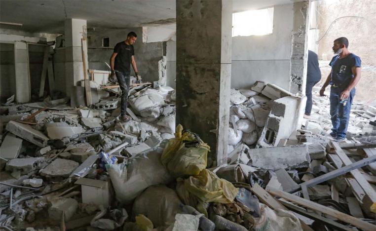 The aftermath of Israel's bombardment of the mosque