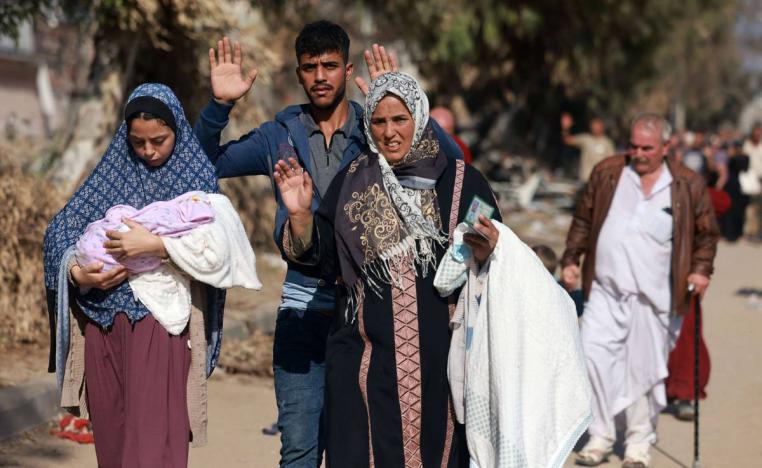 فلسطينيون يغادرون شمال غزة نحو جنوب القطاع