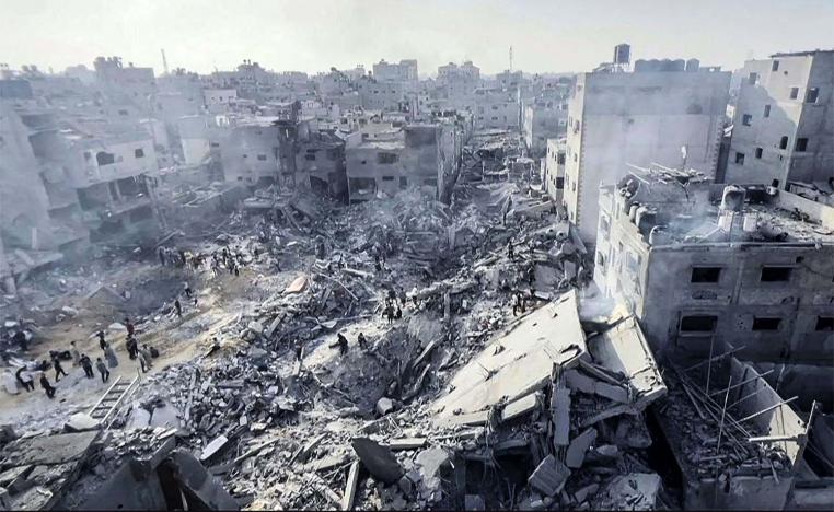 Many neighbourhoods have been flattened by indiscriminate Israeli strikes
