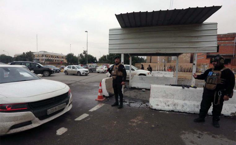 A checkpoint at the entrance of Baghdad's Green Zone