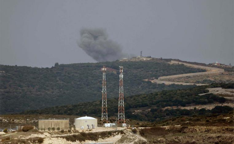 Israeli shelling around the southern Lebanese village of Aita al-Shaab