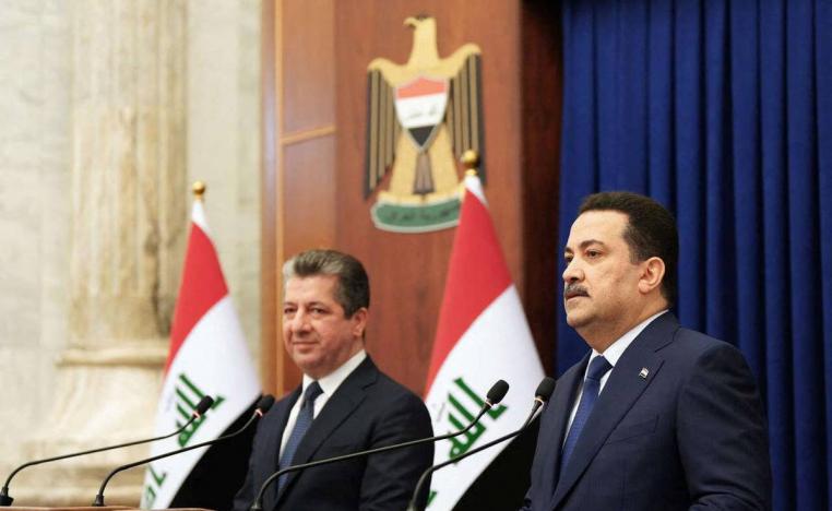 رئيس الوزراء العراقي محمد شياع السوداني مع رئيس حكومة كردستان مسرور بارزاني