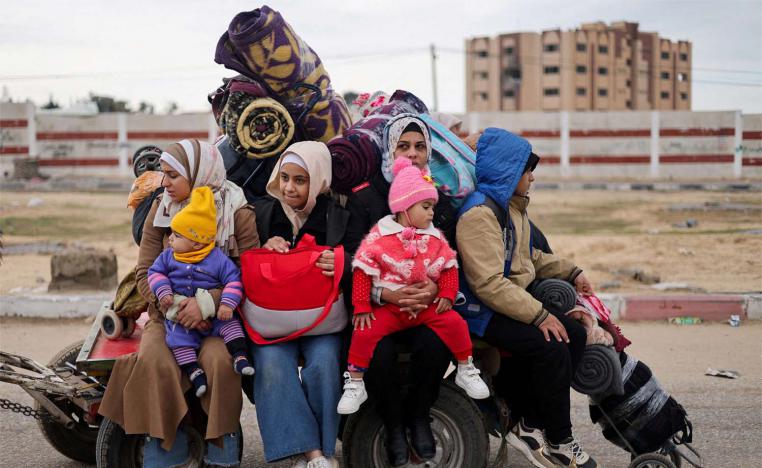 More families were displaced from Khan Younis on Sunday
