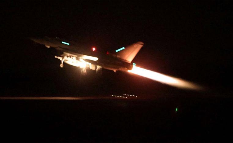 An RAF Typhoon aircraft takes off to join the U.S.-led coalition from RAF Akrotiri to conduct air strikes against military targets in Yemen