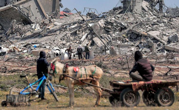 Meanwhile the destruction of the Palestinian enclave continues 