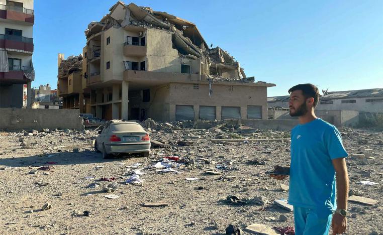 Destruction caused by Israeli airstrikes in the Masaken neighbourhood on the outskirts of Tyre 