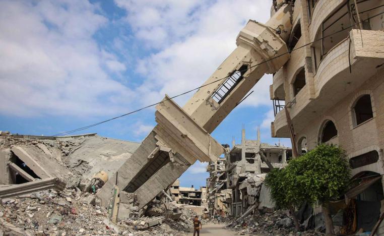 مسجد مدمر في حي الشجاعية بمدينة غزة