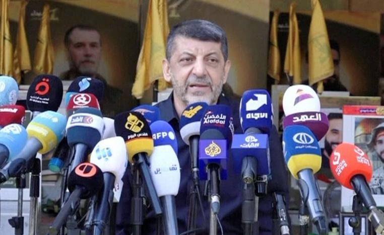 مسؤول الإعلام في حزب الله محمد عفيف في مؤتمر صحفي