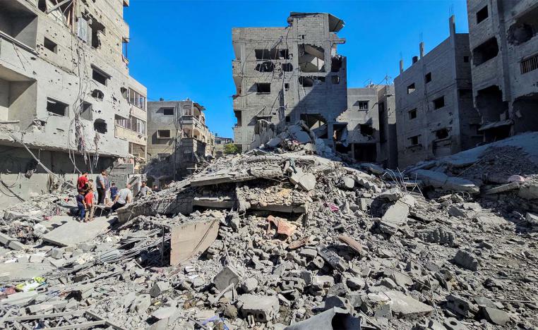 Bombarded neighbourhood in Beit Lahiya
