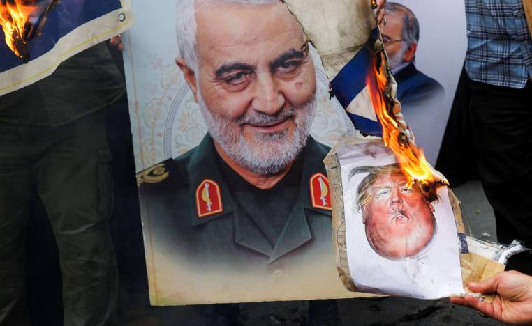 تظاهرة في طهران تحرق صورة لترامب