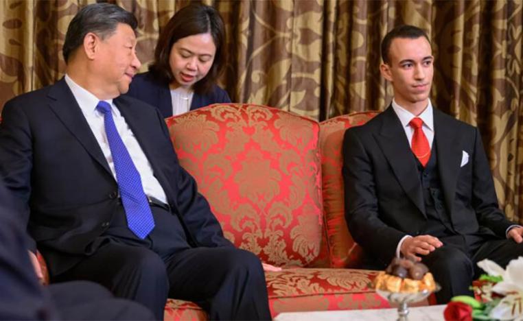 Xi was welcomed by Moulay Hassan in Casablanca